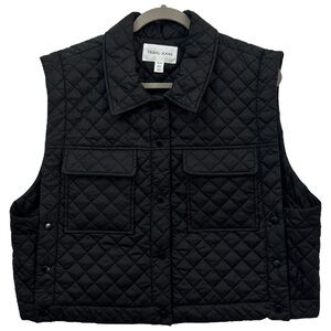 Tribal Jeans NWT Women’s Black Quilted Snap Down Vest  Sz‎ XL